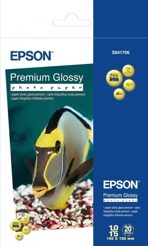 Фотобумага Epson Premium Glossy Photo Paper 10x15 20 листов C13S041706