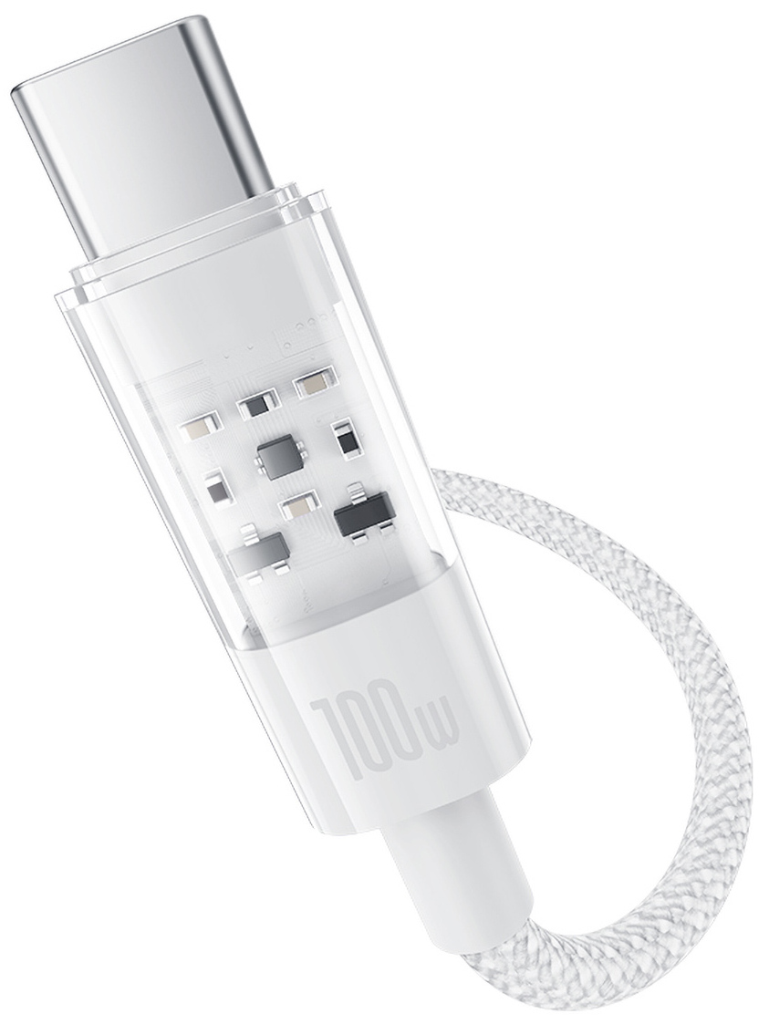 Кабель Baseus CB000092 Gem Fast-Charging Data Cable USB-C to USB-C 100W 1m Moon White (P10373000211-00)
