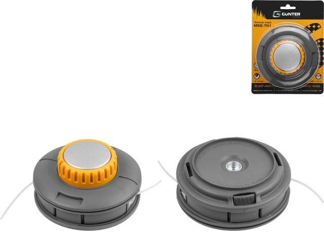 Головка триммерная GUNTER MSG-TH1 леска ф 2.4 мм полуавт., блистер (ф130 мм, лев. резьба М10х1.25 "мама", заправка лески без разбора)