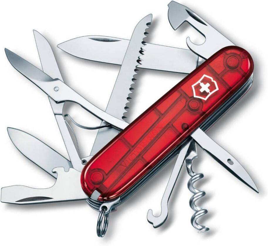 Туристический нож Victorinox Huntsman красный полупрозрачный (1.3713.T)