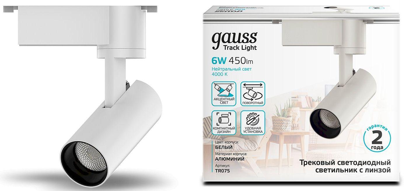 Трековый светильник Gauss TR075 белый