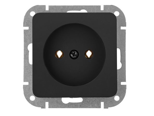 Розетка 1-ая (скрытая, б/з) карбон, Astrum, BYLECTRICA
