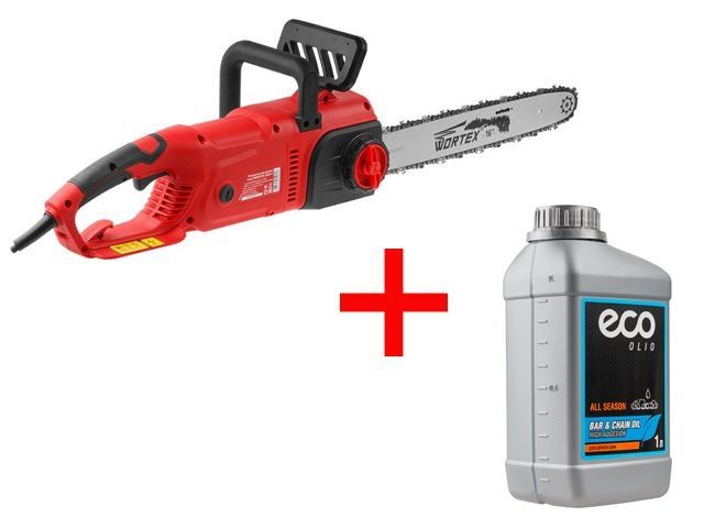 Пила цепная электрическая WORTEX EC 4024-1 шина 40 см (16"), 3/8" LP, 1.3 мм + АКЦИЯ! (Масло для смазки пильных цепей ECO в подарок!)
