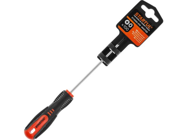 Отвертка "+" №0 100мм PH STARTUL MASTER (ST3090-010) (крестовая Phillips, двухкомп. рукоятка Anti-Slip)