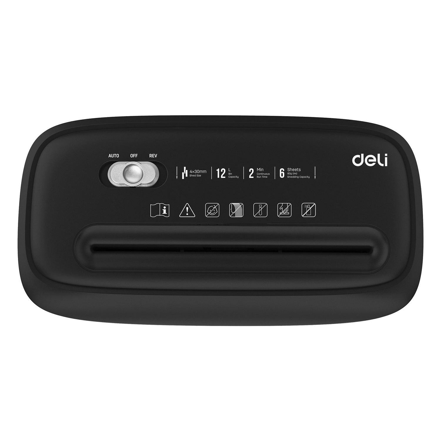 Шредер Deli E9945 черный