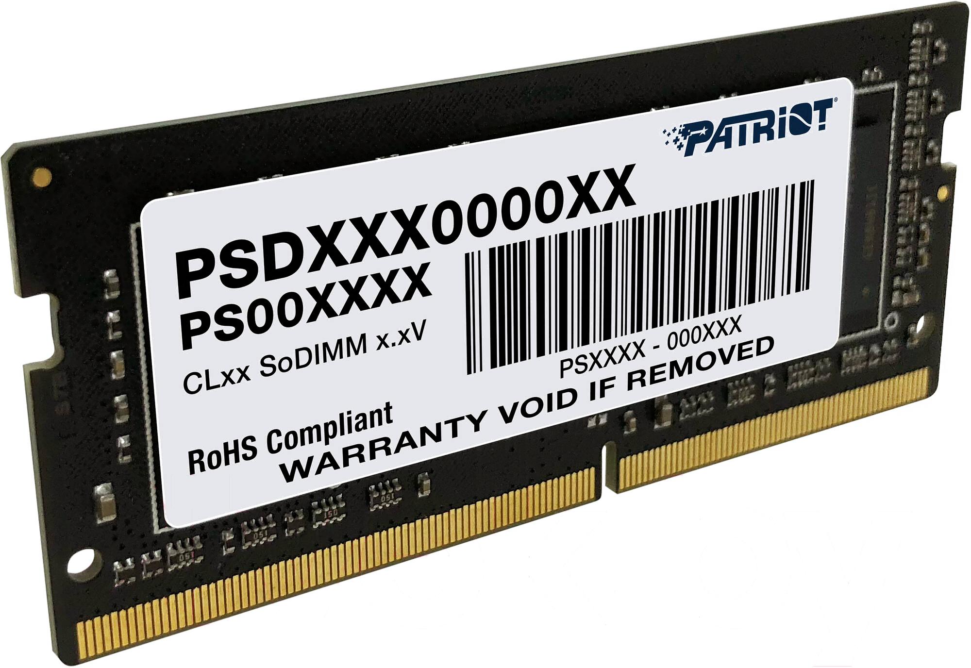 Оперативная память Patriot Signature Line 8GB DDR4 SODIMM PC4-25600 (PSD48G320081S)