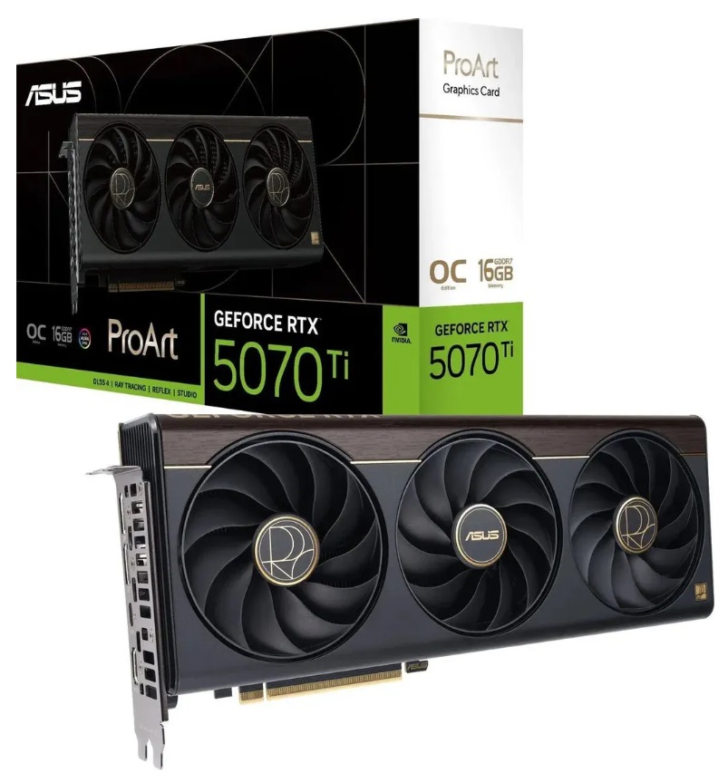 Видеокарта ASUS ProArt GeForce RTX 5070 Ti OC 16GB GDDR7 PROART-RTX5070TI-O16G (90YV0NR0-M0NA00)
