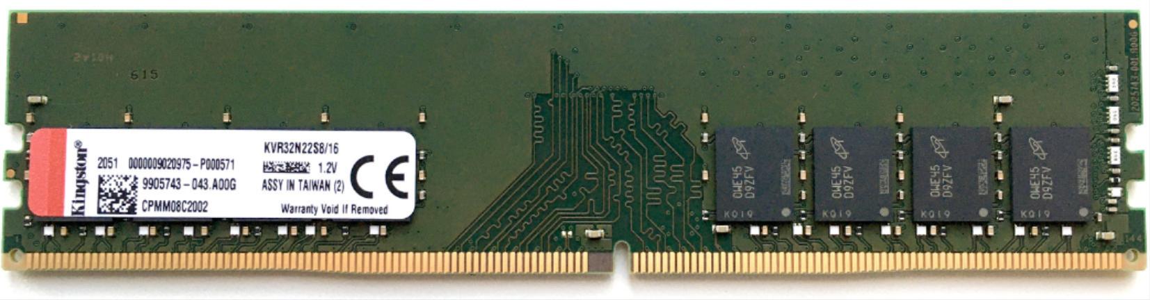 Оперативная память Kingston ValueRAM 16GB DDR4 PC4-25600 (KVR32N22S8/16)
