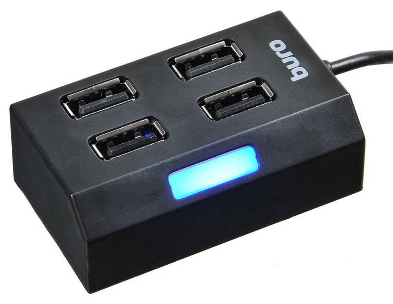 USB-хаб Buro BU-HUB4-U2.0 черный
