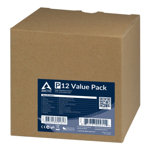 Вентилятор для корпуса Arctic Cooling P12 Black 5шт (ACFAN00135A)