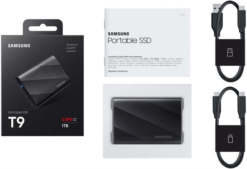 Внешний накопитель Samsung T9 1Tb Black (MU-PG1T0B/WW)