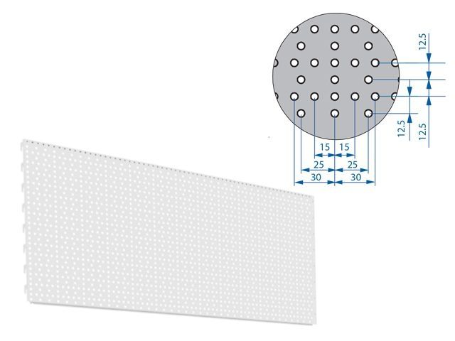 Стенка задняя перфорированная (EURO) H-400 L-1000 /RAL 9003/ (белый, высота 400 мм) (MAGO)