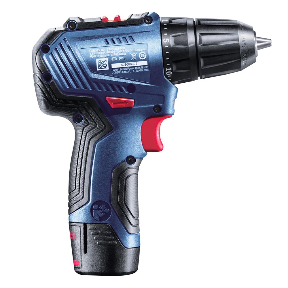 Дрель-шуруповерт Bosch GSR 12V-30 Professional с 2-мя АКБ, кейс (06019G9000)
