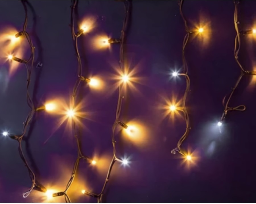 Светодиодная гирлянда ULED Бахрома ULED-LG-90-220V-(W-F-GL/W)