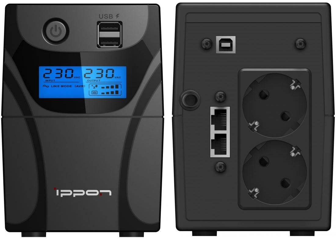 Источник бесперебойного питания Ippon Back Power Pro II Euro 850 черный (1005575)