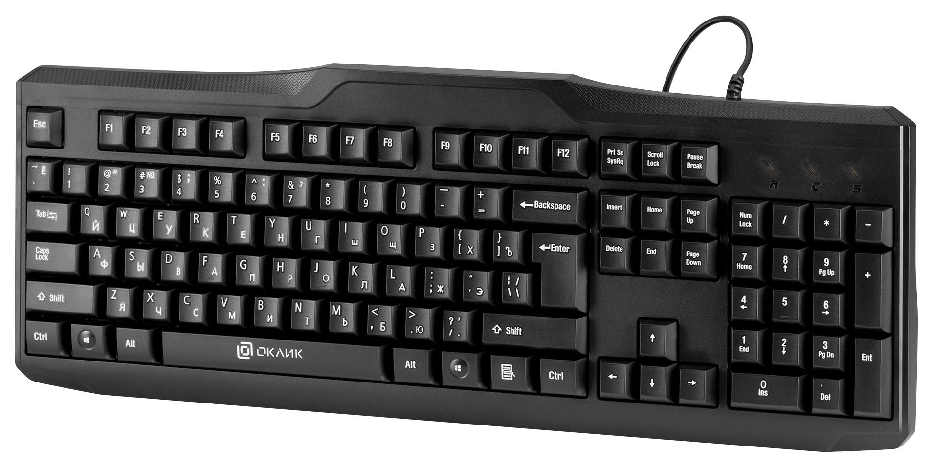 Клавиатура Oklick 170M USB черный