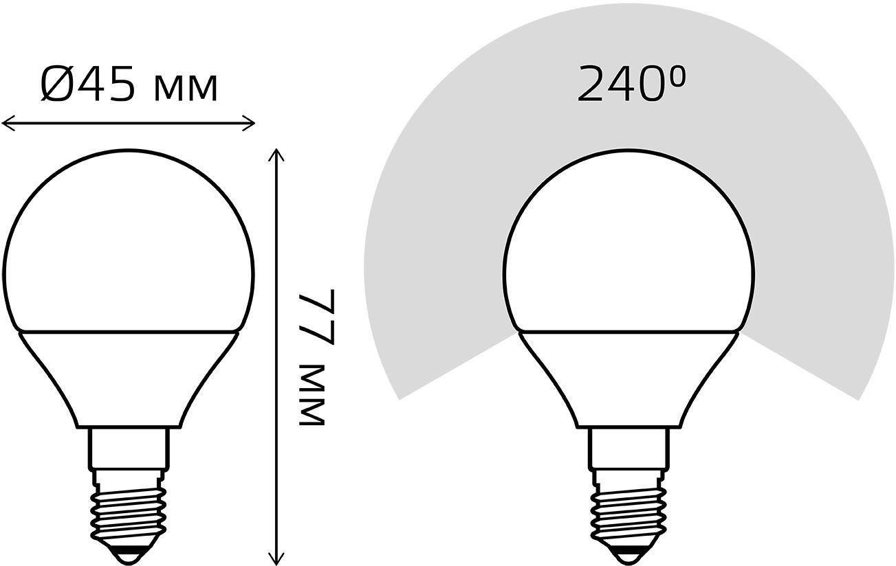 Светодиодная лампочка Gauss LED Elementary Globe 8W E14 2700К/3000K 53118