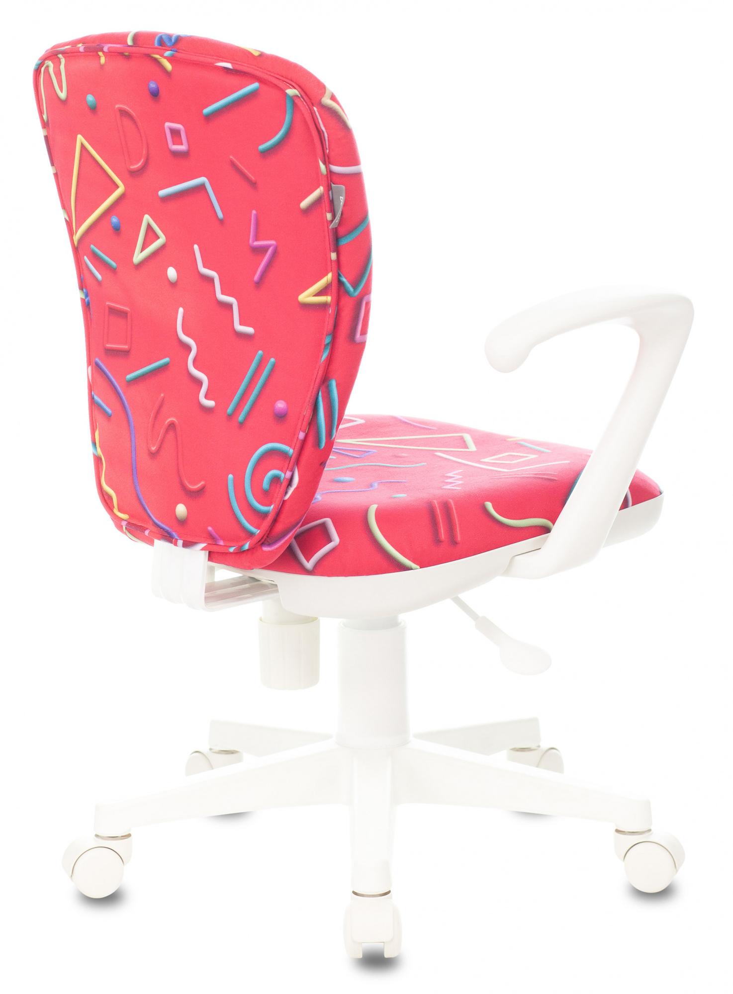 Кресло детское Бюрократ KD-W10AXSN/STICK-PK малиновый Sticks 05 пластик белый