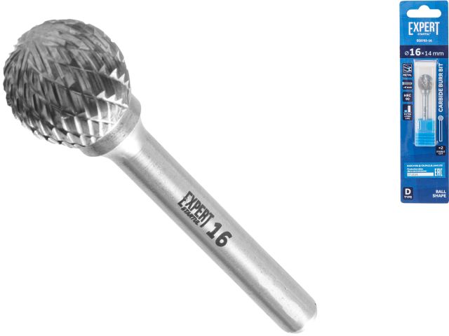 Борфреза твердосплавная тип D 16x14мм EXPERT STARTUL (сферическая, по металлу)