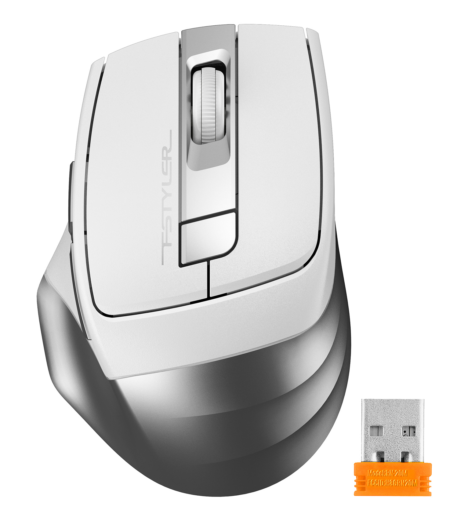 Мышь A4Tech Fstyler FG35 серебристый/белый