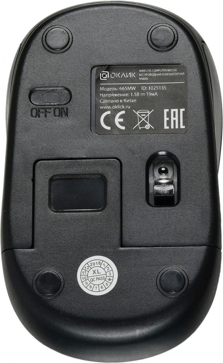 Мышь Oklick 665MW черный/красный (1025135)