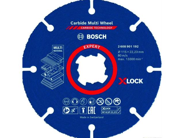 Круг отрезной 115х1,0x22.23 мм по дереву  X-LOCK CARBIDE BOSCH