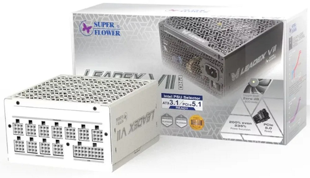 Блок питания Super Flower Leadex VII Platinum PRO ATX 3.1 850W White (SF-850F14XP)