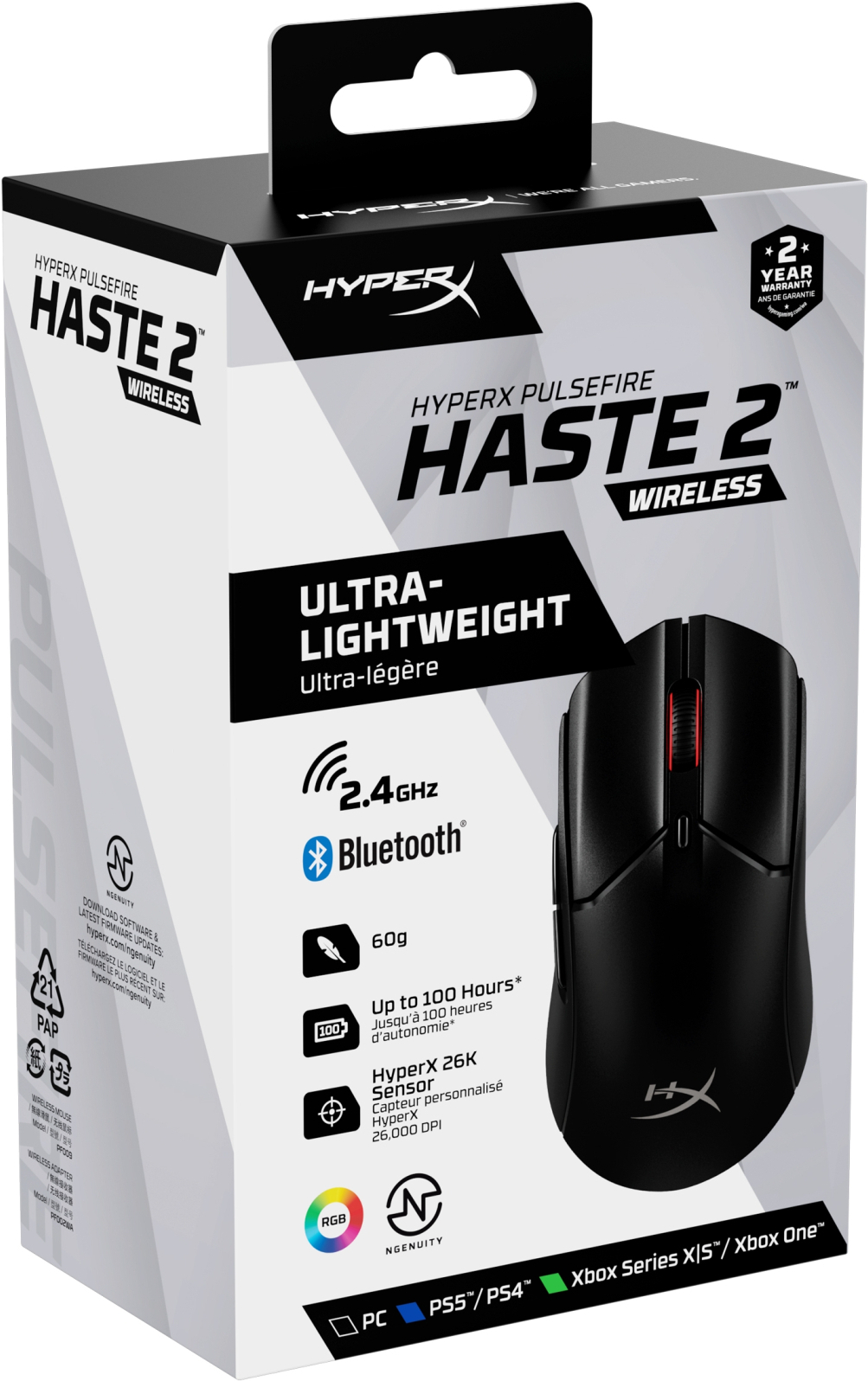 Мышь HyperX Haste 2 черный (6N0B0AA)
