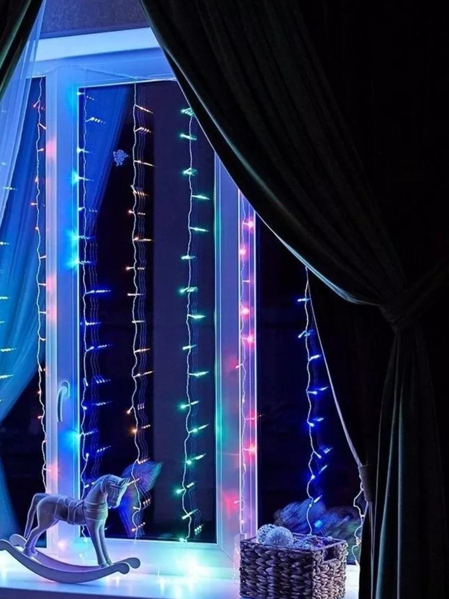 Светодиодная гирлянда ULED Дождь ULED-WF-800-220V-(W-F-W/W)