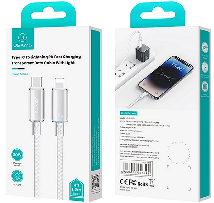 Кабель Usams US-SJ659 1.2м White (SJ659USB02)