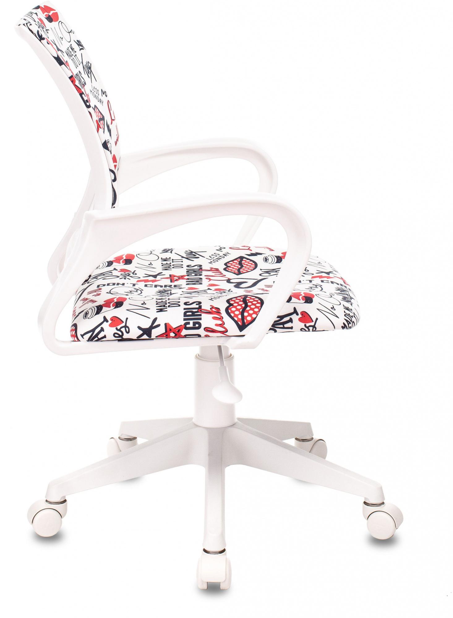 Кресло детское Бюрократ Burokids 1 W-REDLIPS мультиколор губы пластик белый