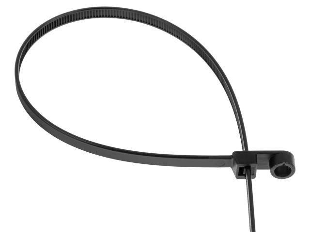 Хомут-стяжка с монтажным отверстием 4.8х160 мм черный (100 шт в уп.) STARFIX