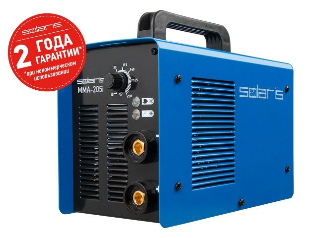 Инвертор сварочный SOLARIS MMA-205i (230В, 10-200 А, 85В, электроды диам. 1.6-5.0 мм, вес 5.1 кг)