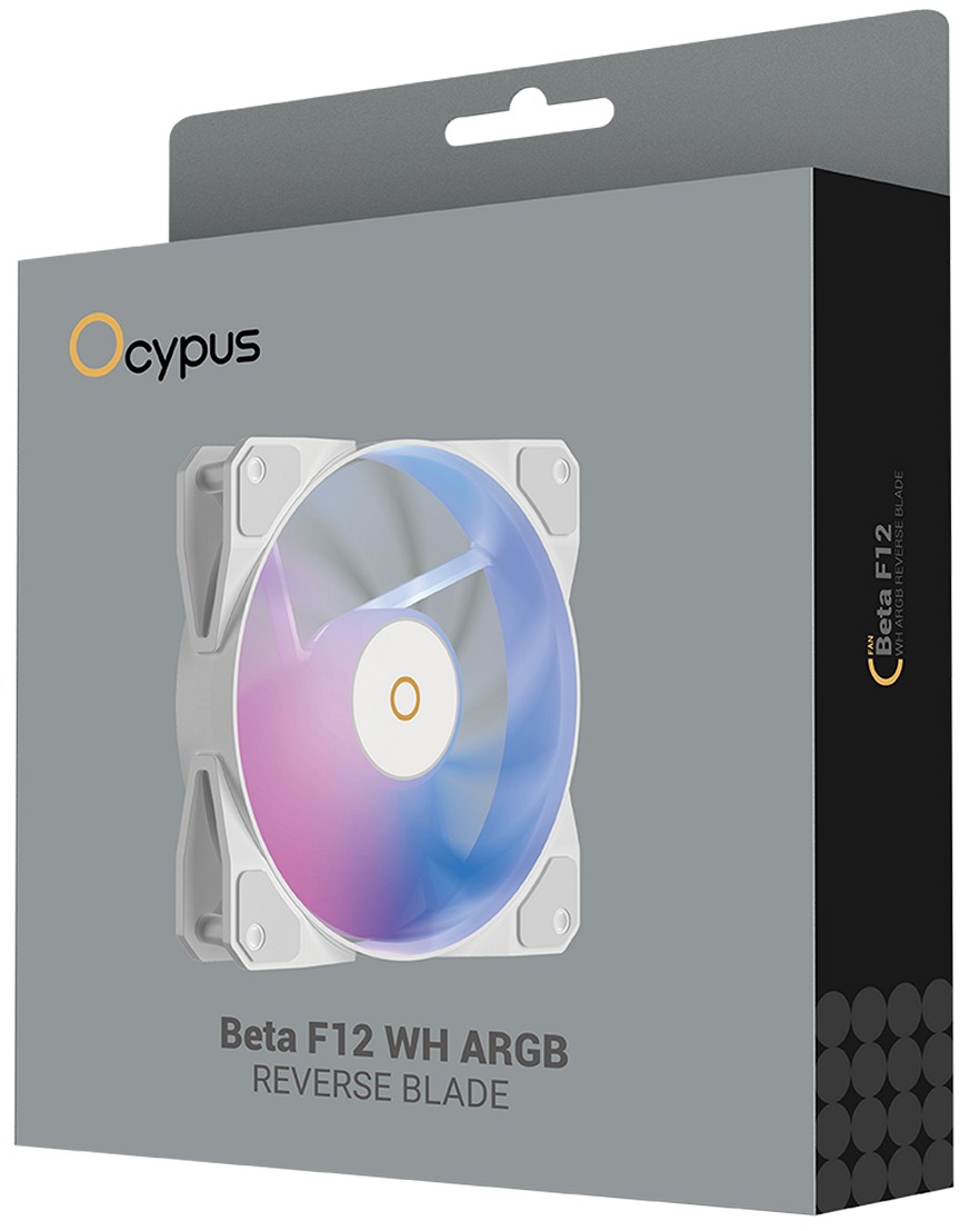 Вентилятор для корпуса Ocypus Beta F12 WH ARGB Reverse Blade White (Beta-F12-WH1AM01X-GL)