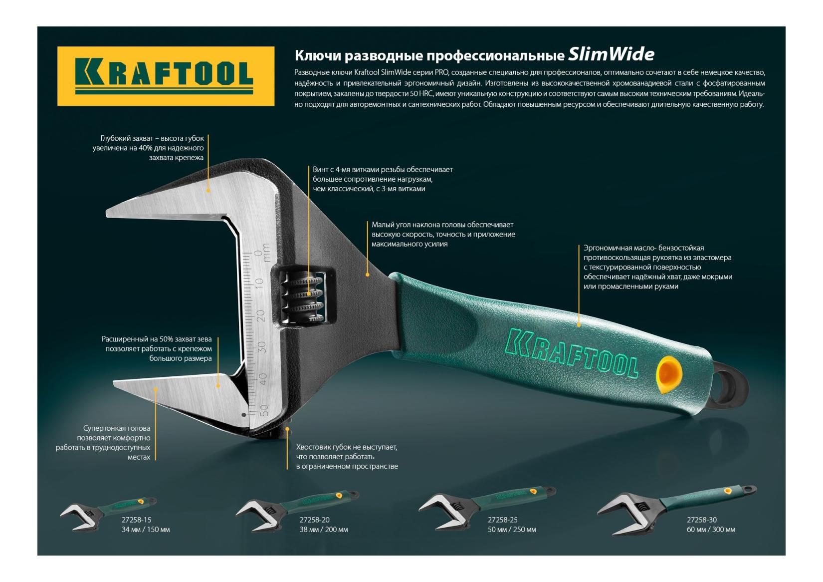 Ключ разводной Kraftool 27258-20