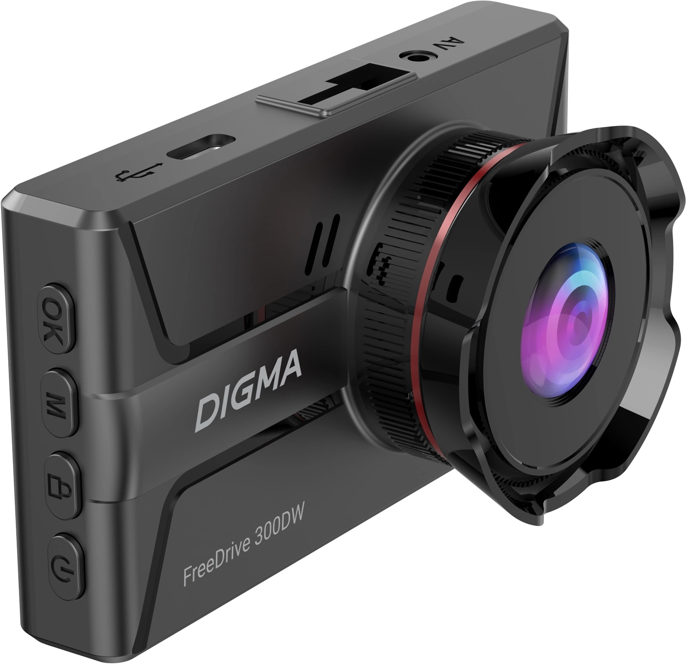 Автомобильный видеорегистратор Digma FreeDrive 300DW черный (FD300DW)