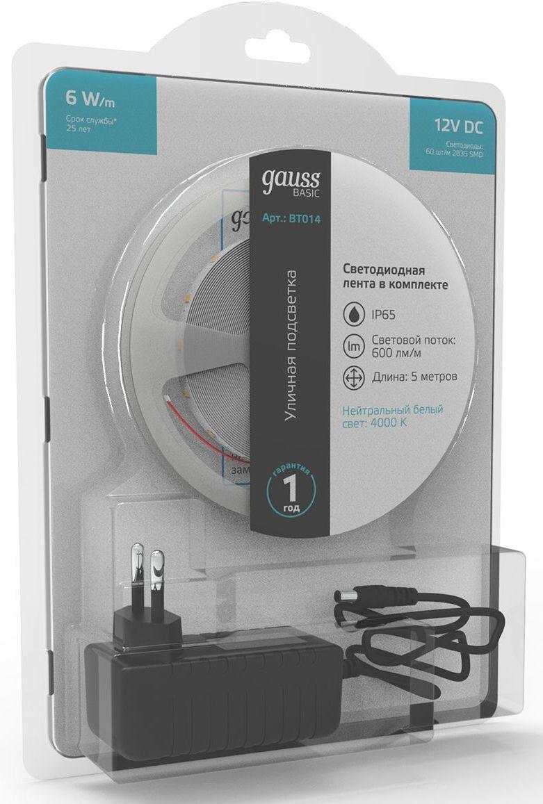 Светодиодная лента Gauss Basic 5м (BT014)