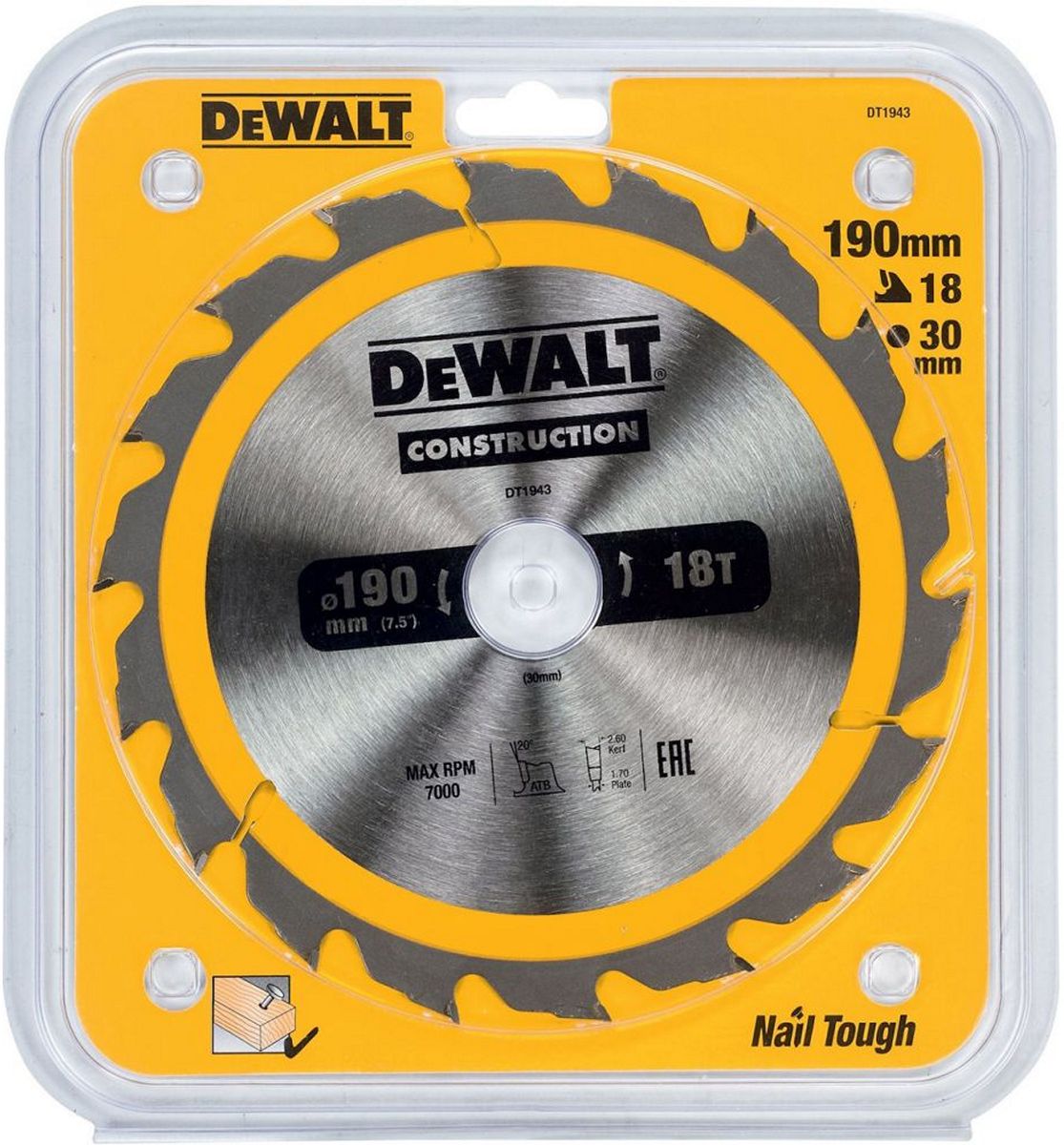 Диск пильный DeWalt DT1943-QZ