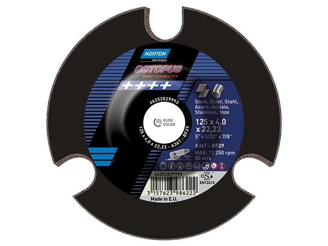 Круг зачистной 125х4.0x22.2 мм для металла А60Т OCTOPUS NORTON (А60Т для полировки)