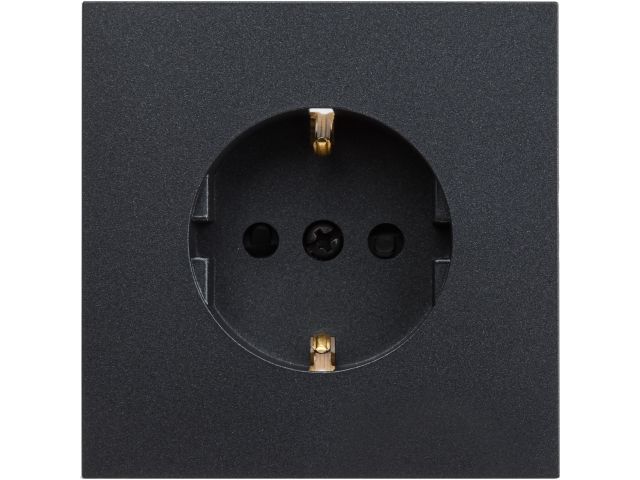 Розетка 1-ая (скрытая, с/з, з/ш) графит, Carre, BYLECTRICA