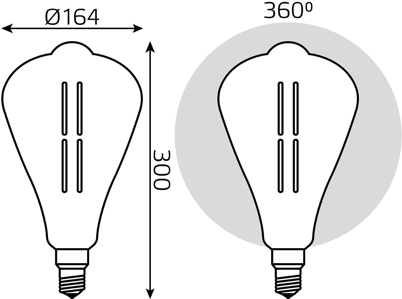 Светодиодная лампа Gauss Filament Vintage 6Вт E27 220B 4000K (157802205)