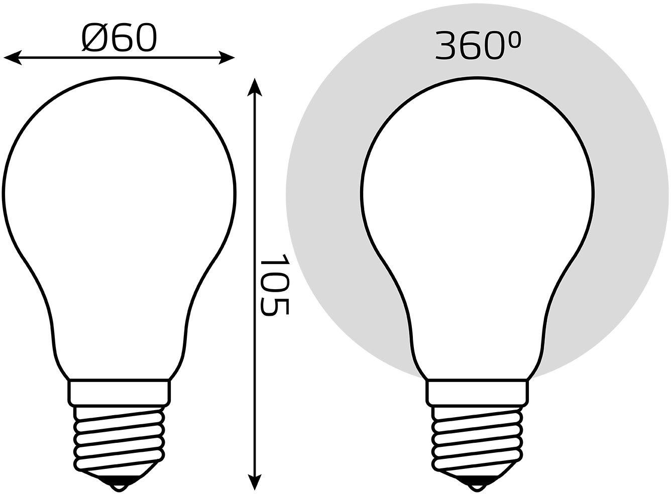 Светодиодная лампа Gauss 10Вт цок.:E27 220B 4100K A60 10шт (102202210-10)