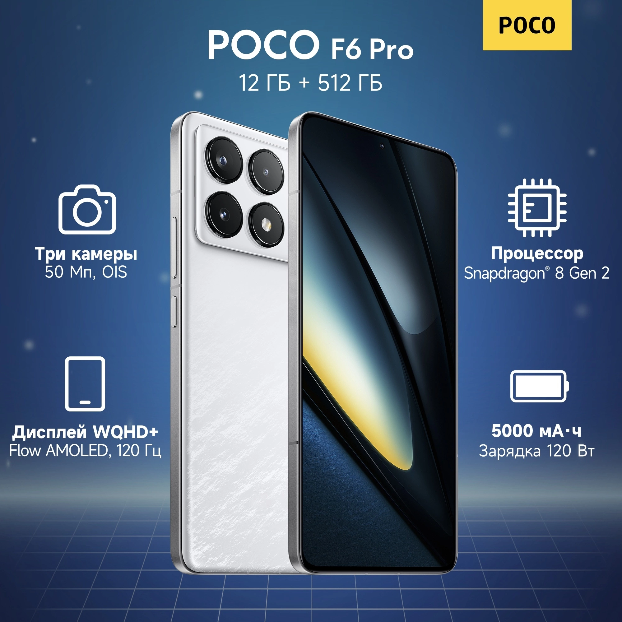 Смартфон Poco F6 Pro 12/512Gb White