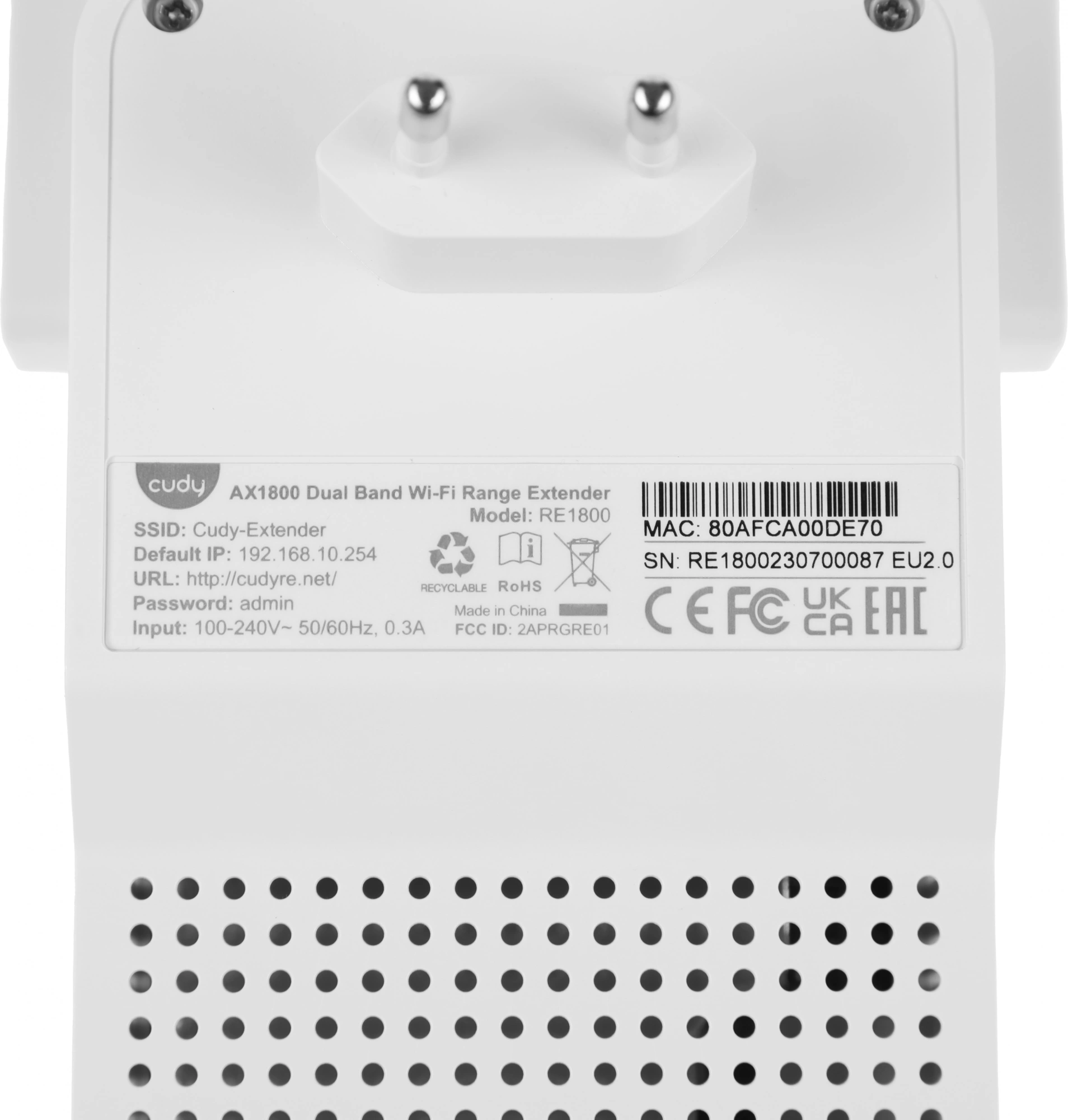 Точка доступа Cudy AX1800 белый (RE1800)