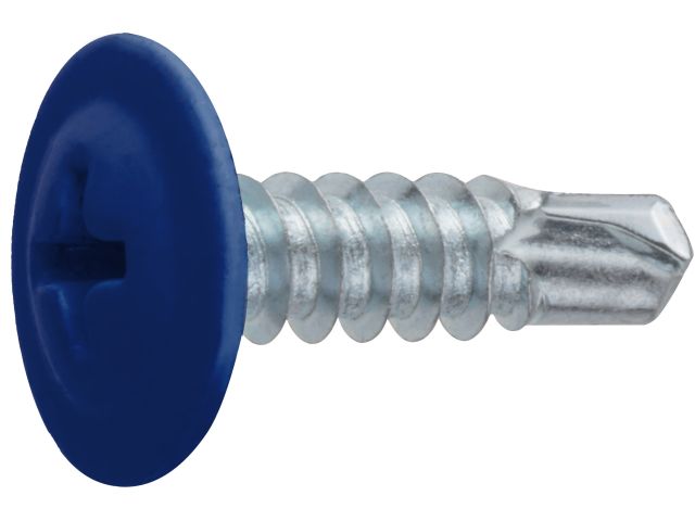 Саморез 4.2х16 мм с прессшайбой, цинк, со сверлом, RAL 5002 (14000 шт в коробе) STARFIX ( цвет ультрамариново-синий)