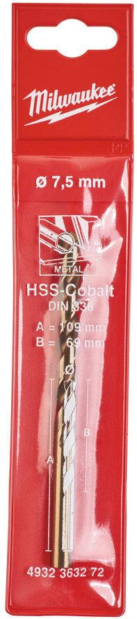 Сверло по металлу Milwaukee HSS-Co 7.5мм (4932363272)