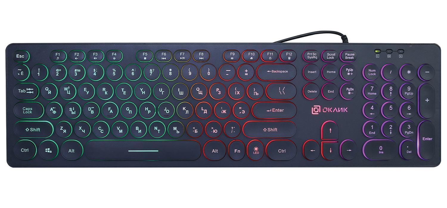 Клавиатура Oklick 420MRL черный