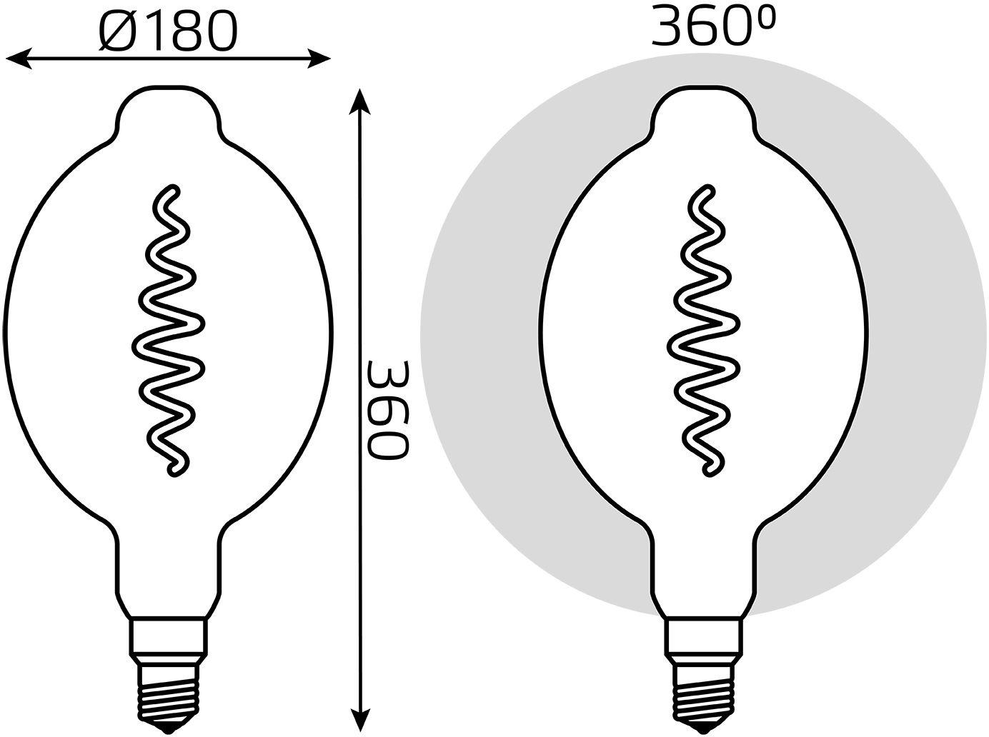 Светодиодная лампа Gauss Filament Vintage 8.5Вт E27 220B 1800K (152802005)