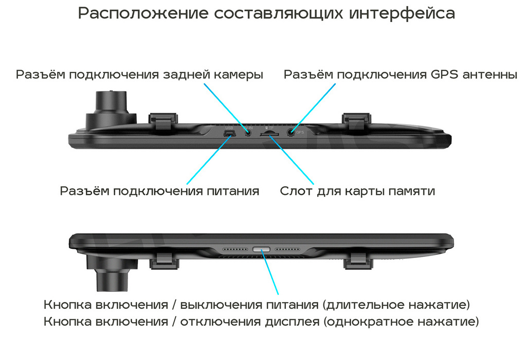 Автомобильный видеорегистратор TrendVision MR-810 GT черный