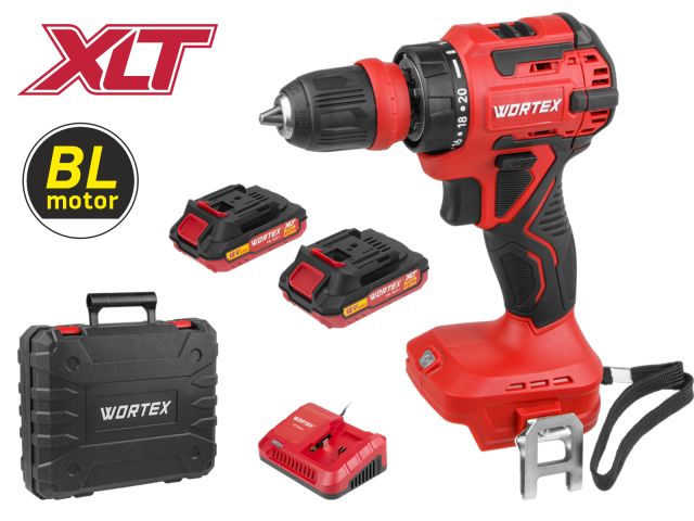 Аккум. дрель-шуруповерт WORTEX BD 2025 LiSET в чем. ALL1 XLT БЕСЩЕТ, 18 В, 55 Н*м, 2х2 А*ч, БЗП 10 м (0-1800 об/мин, подсветка.)